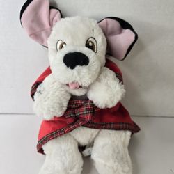 Disney Babies plush Lucky 101 Dalmatians Puppy Dog Red Plaid Security Blanket 10"