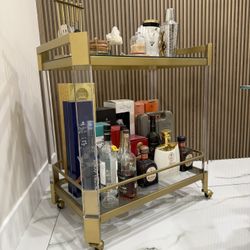 Gold Acrylic Bar Cart