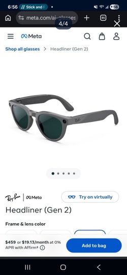 ray-ban meta gen 2 transition headliner