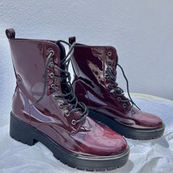 Lace Up Dark Maroon Boots US  size 7