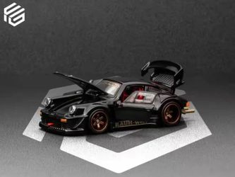 FG 1:64 Porsche Black RWB 930 Fully Openable Diecast Model Car