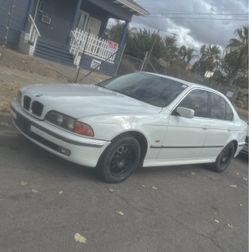 BMW 5 Series E39 White Sedan