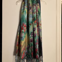 Reversible  Colorful Artistic scarf 87 X 28
