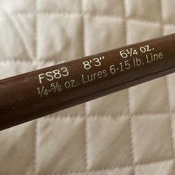 Rare Vintage Fenwick FS83 2 Pc. Rod 8’3” 6 1/4 oz  W/ Storage Bag & Case 