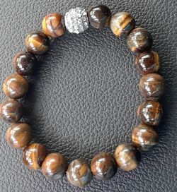 Womens Tiger Eye Bead Bracelet