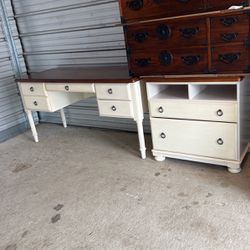 Broyhill Solid Wood Desk And  File Cabinet 