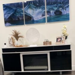 Tv Stand With Chimney And Bluetooth 