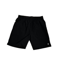 FILA Men's Bottoms Sport Training Fleece Drawstring Black Shorts Sz Large