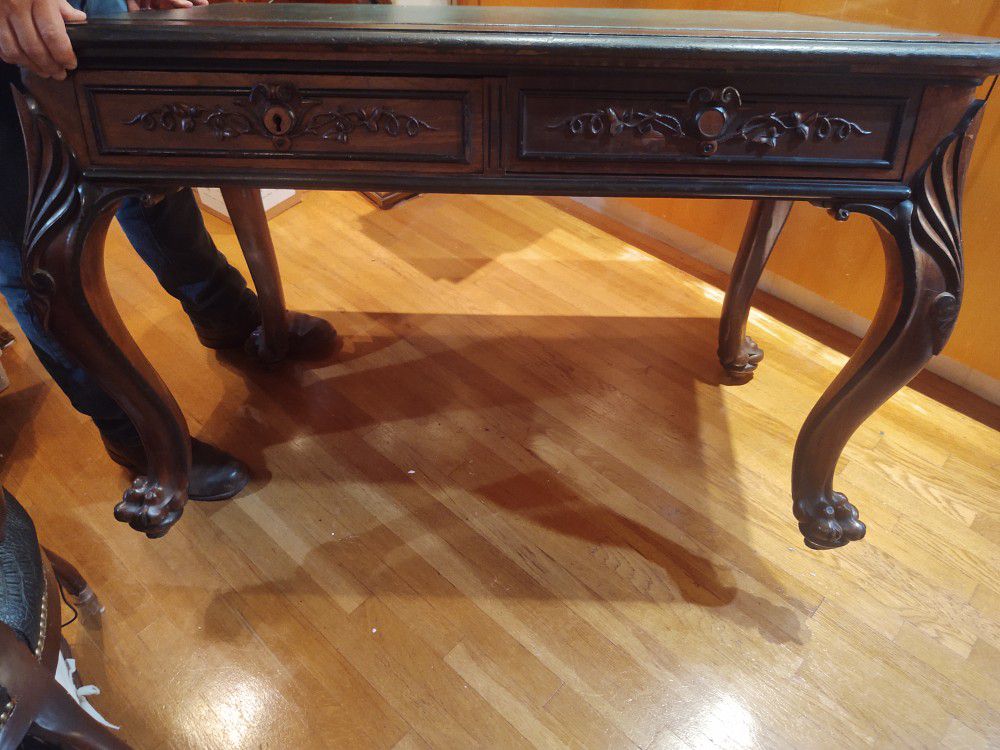 Antique desk 1800's claw feet,