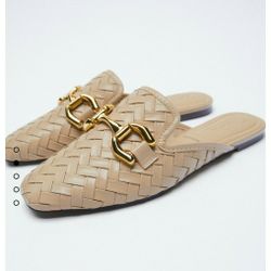 ZARA BUCKLED FLAT MULES 