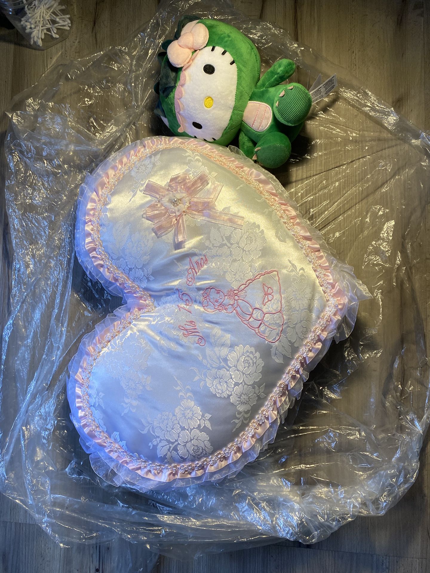 Hello Kitty, My 15 Birthday Heart Shaped Pillow