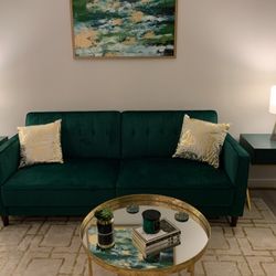 Green Velvet Sleeper Sofa 