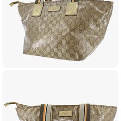 Gucci Authentic  Bronze Metallic Tote Clean Large