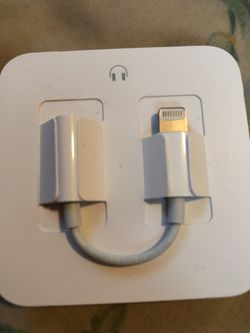 Apple earphones + adapter to lightning