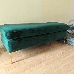 Green Velvet Bench
