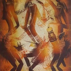 Tataa Nshue - Sand & Acrylic paint