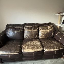 Free Leather Couch/sofa And Love Seat