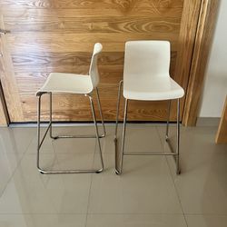 Bar stool, white/chrome plated, 26 " Bancos Para Isla 