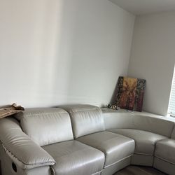 Beige Section With Folding Head Rest