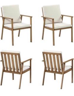 Assembled New Outdoor Patio Dining Chair Set of 4 Never-Rust Outdoor Aluminum Patio Chairs