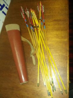 Vintage quiver and arrows