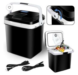 Car Iceless Thermoelectric Cooler and Warmer Travel Fridge for BBQ Camping 12V Low Noise, Black