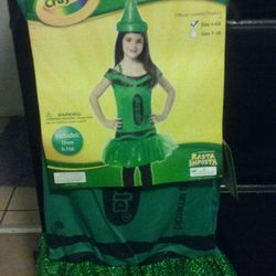 Crayon green girls glitz & glitter costume
