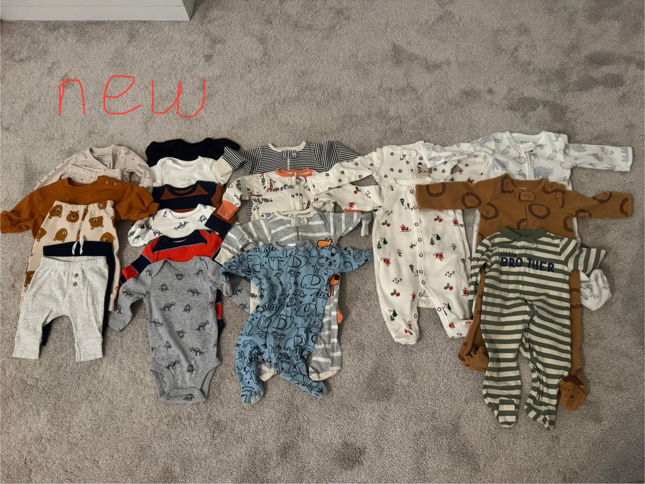 New baby boy 0-6M clothes(20 pieces) + used clothes(50 pieces)