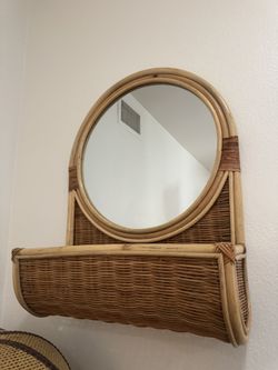 Rattan Basket Mirror