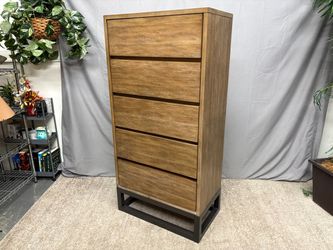 HOME MERIDIAN Natural Industrial 5-Drawer Tall Dresser