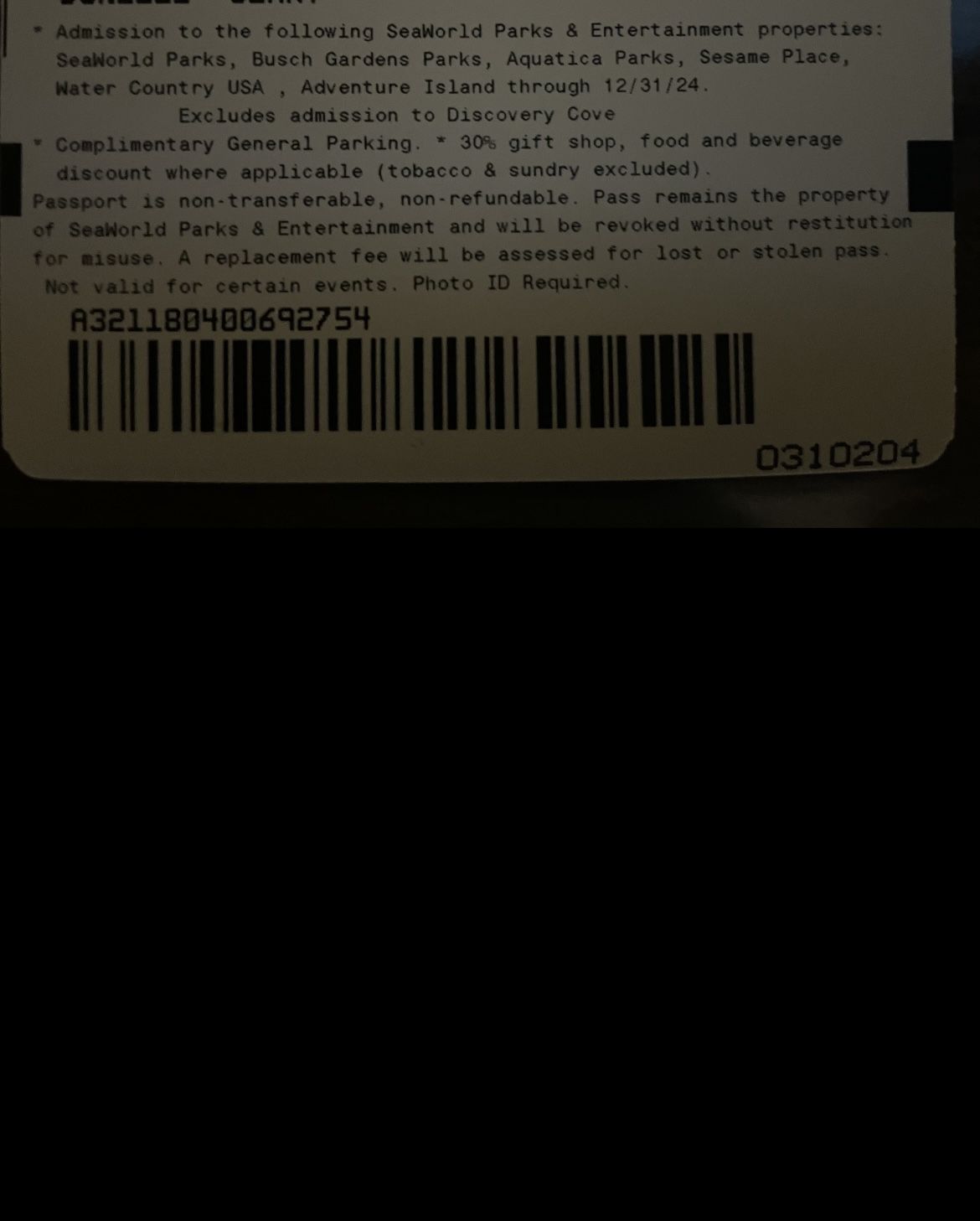 Water Country Single Day Tickets 