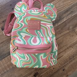 Disney Parks Pink Swirl Loungefly Mini Backpack