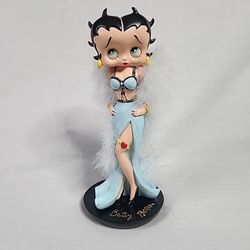 Betty Boop Blue Dress & Boa - King Features Syndicate Figurine Statue 8.5"