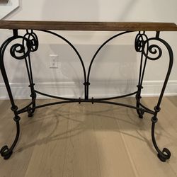 Wood and Metal Console Table