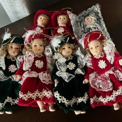 Victorian Porcelain Doll Ornament Sets