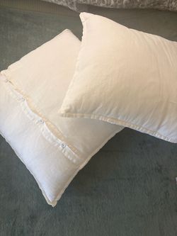 30” 100% linen pillow covers down alternative insert
