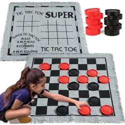 Joyin 3-in-1 Vintage Giant Checkers Game