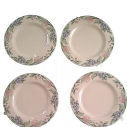 Beautiful Spring Tulips Design Pinks Pfaltzgraff 10 Inch Set Of 4 Dinner Plates 