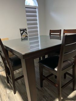 High top dining room table with chairs