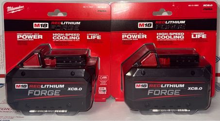 Milwaukee M18 XC8.0 Forge Battery Set of 2! NOT NEGOTIABLE