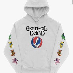 Grateful Dead Unisex-Adult Standard Exclusive Steal Your Face Dancing Bear Hoodie- LARGE