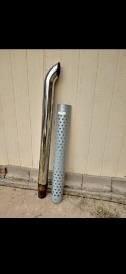 5 inch chrome goose neck pipe with 4 inch adaptor and guard