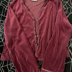 vintage victoria’s secret velvet cardigan