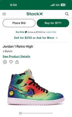Jordan Retro High J Balvin 10.5 Men’s