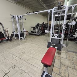 Life Fitness 8 Stack Jungle Gym Workout Fitness Commercial Grade Exercise Cable Crossover Weights