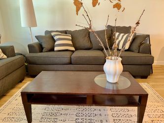 Espresso Solid Wood Coffee Table with Open Storage