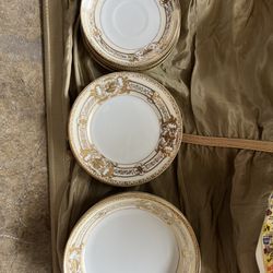 Vintage White And Gold China
