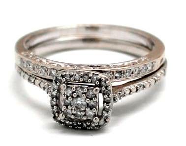 Ladies Diamond/10K White Gold Wedding Set