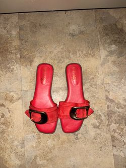 Red sandals never worn new women elegant
