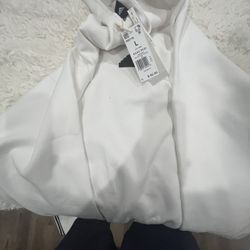 White Adidas Hoodie Large 